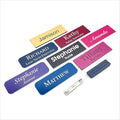 Custom Engraved Name Badges with Pin or Magnet Backing, 1" x 3" - Personalized Acrylic Name Tag with 15 Font Options and 21 Color Options - 10 Tags