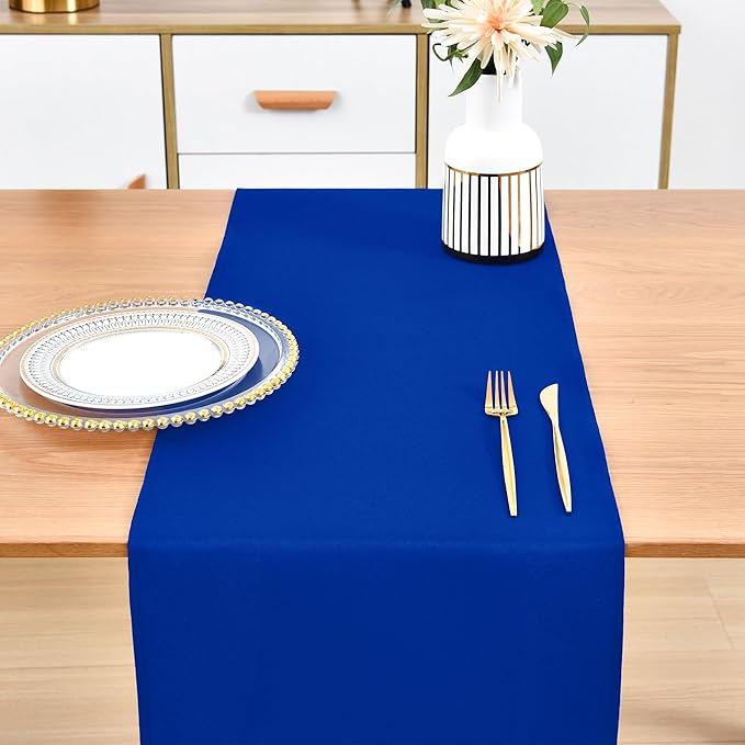 Farmhouse Blue Table Runner Dining Table Runners 48 Inches Long Coffee Table Runner for Dresser Living Room Bedroom Holiday Party Banquet 12X48 Inch