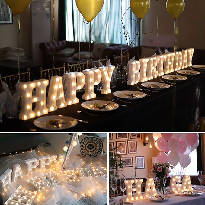 MUMUXI Marquee Light Up Letters | Large Light Up Numbers | Battery Powered and Bright with Every Letter of the Alphabet | For Wedding, Birthday, Party, Celebration, Christmas or Home Decoration (C)