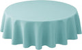 Biscaynebay Round Tablecloth 70 Inch-Auqa Blue Outdoor Fabric Table Cover-Small Circle Folding Table Cloths Linen Water Resistant for Kitchen Dining Picnic Patio Outdoor Party Restaurant Tables