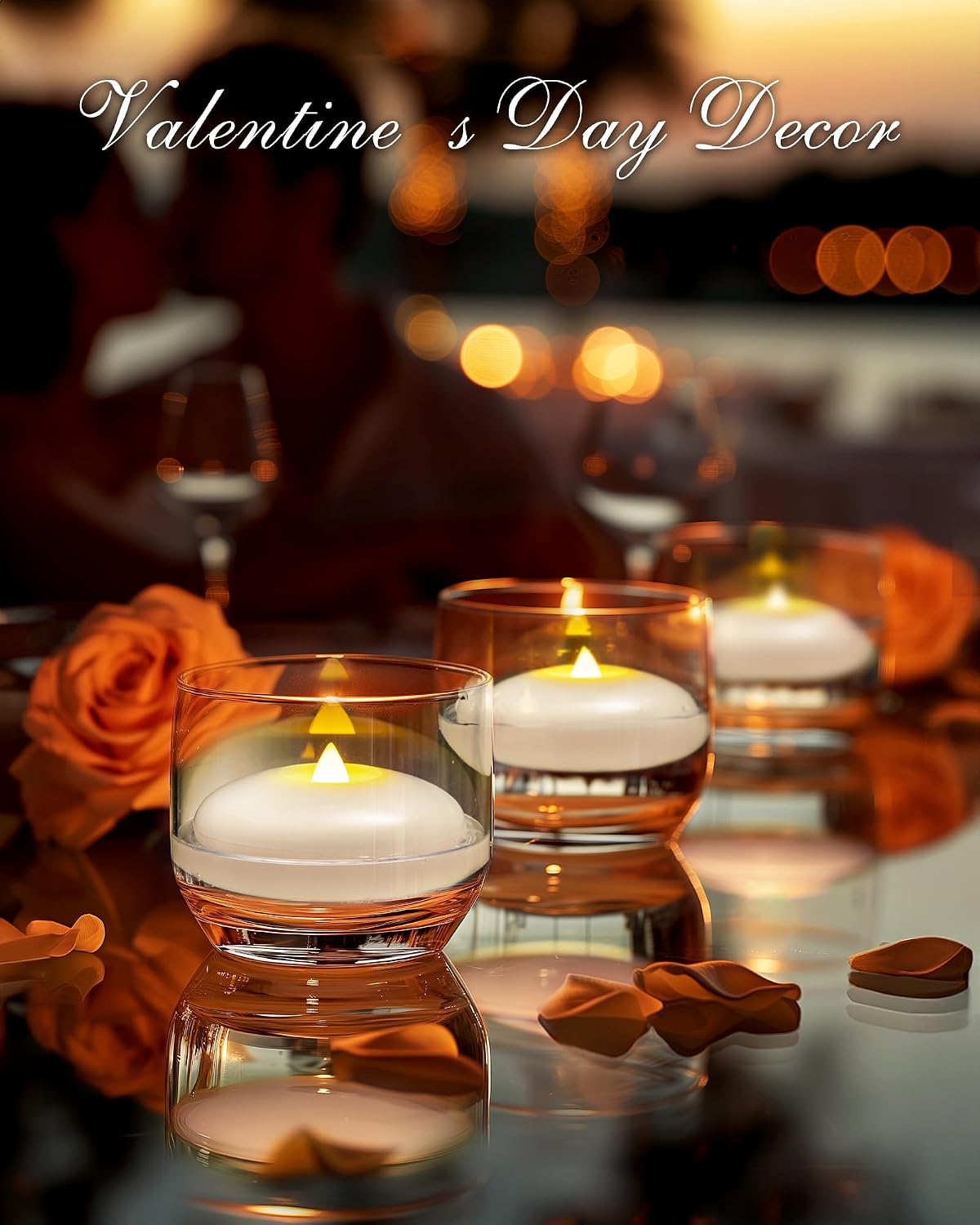 Homemory 48Pack 3" White Flameless Floating LED Candle, Waterproof Tealight