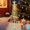 outdoor solar christmas tree lights, 4ft lighted artificial, main product view