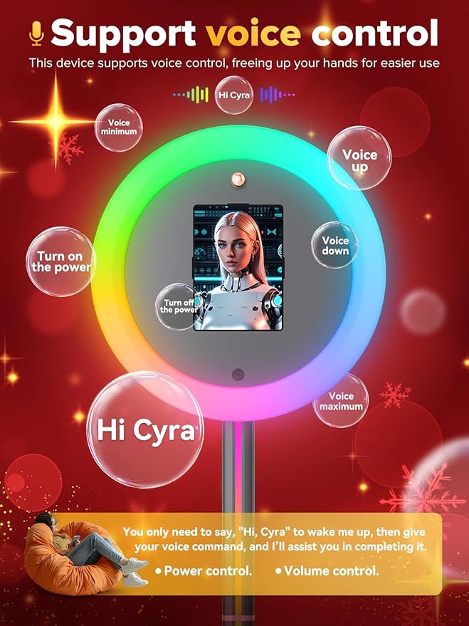 Photo Booth Machine,Portable Photo Booth Compatible Any Ipad,PhotoBooth Stand Shell with Cyratok Software,RGB Ring Light & Music Sync, Lightweight & Rolling Base Perfect for Parties,Wedding and Events