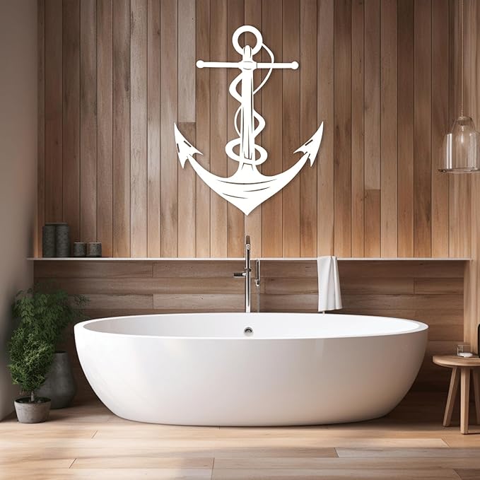 XXQ Anchor Metal Wall Decor, Anchor Metal Wall Art for Bedroom Living Room Dorm Antique Anchor Wall Decor Antique Metal Anchor Farmhouse Decor (Black, 28" x 41" / 70 x 105cm)