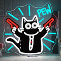 Cat Neon Sign Pew Led Light Cute Neon Signs For Wall Decor Bar Light Up For Game Room Bedroom Cat Cafe Pet Party Decoration Cat Lovers Kids Gifts