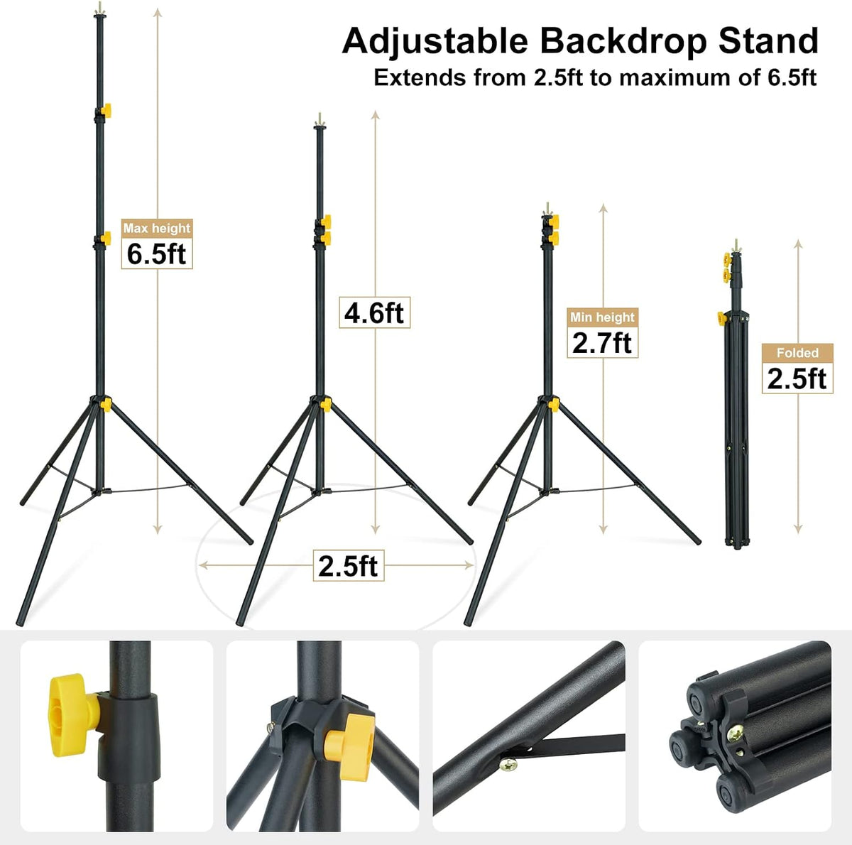 LINCO Lincostore Backdrop Stand Kit 10x6.5ft for Photography 4171