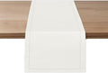 Ruvanti Linen Table Runner 72 Inches, Classic Hemstitch, Washable, Reusable, Non-Slipping, Stain Resistant- Perfect for Parties, Weddings, Dinners, Thanksgiving, Christmas, Indoor use – Ivory