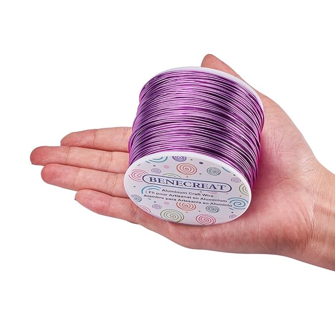 BENECREAT 18 Gauge Jewelry Craft Aluminum Wire 492 Feet Bendable Metal Sculpting Wire for Craft Floral Model Skeleton Making (Purple, 1mm)