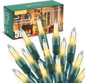 Minetom LED Clear Christmas String Lights, 50 Count 16 Feet LED Christmas Lights Bulb, Christmas Decorations Indoor, White Christma Tree Lights for Indoor Outdoor Xmas Wedding Party Festival