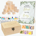 EIGTWEN 78 PCS Fun Baby Shower Games Sign Kit, Baby Blocks for Baby Shower | Blank Wooden Blocks, Games for Guest, Funniest Games Ever, Suitable for Boy and Girls, Fun Activities and Ideas
