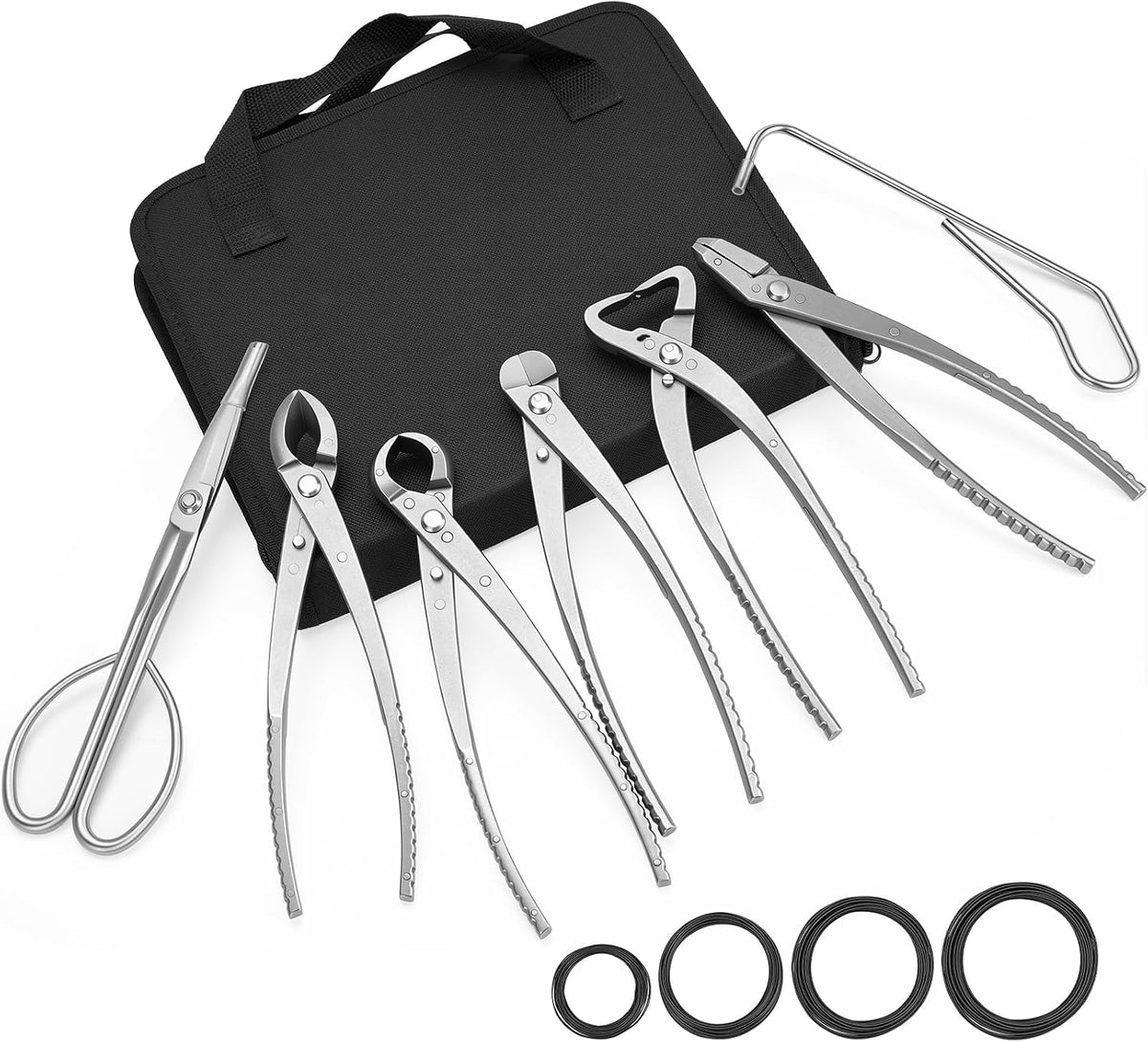 11-Piece Bonsai Tool Set with Storage Bag, 7 Pruning Kit and 4 Wire Rolls