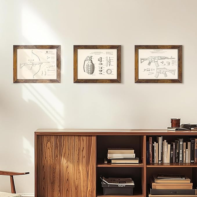 PETAFLOP 8.5x11 Picture Frame Rustic Certificate Frames Wall Tabletop Display Horizontally or Vertically, 7 Pack