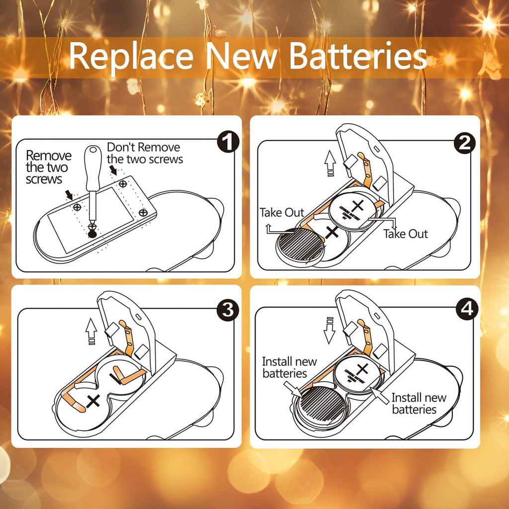 6 Pack Fairy Lights Battery Operated with Timer 2PCS Remote - 6.5ft 20LED Warm White Twinkle Lights Waterproof Silver Wire Fireflies Lights DIY Mason Jar Wedding Party Christmas Centerpiece Table Deco