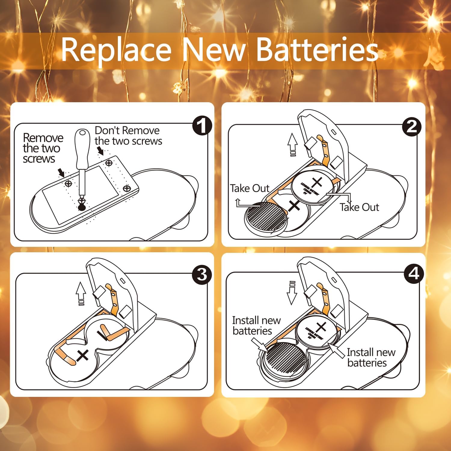 6 Pack Fairy Lights Battery Operated with Timer 2PCS Remote - 6.5ft 20LED Warm White Twinkle Lights Waterproof Silver Wire Fireflies Lights DIY Mason Jar Wedding Party Christmas Centerpiece Table Deco