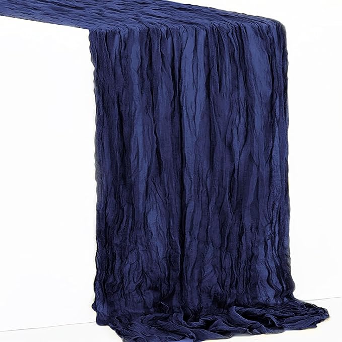 10 Pack Navy Blue Cheesecloth Table Runner 35x120 Inch 10Ft Rustic Gauze Cheese Cloth Table Runner Sheer Cheesecloth Table Runners for Wedding Party Bridal Shower Decoration