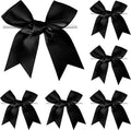 Twist Tie Bows, Satin Ribbon Bows - 3 Inches, 50-Pack for Treat Bags Gift Wrapping Basket Crafts Wedding Baby Shower Brithday Christmas Party Decorations (Black)