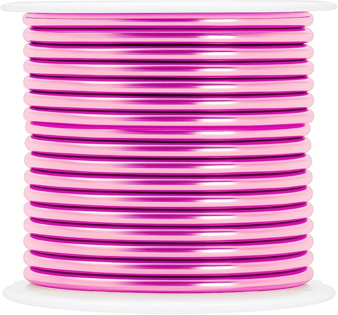 Mandala Crafts 13 Gauge Anodized Aluminum Craft Wire for Jewelry Making - 300 FT Colored Flexible Silver Copper True Blue Pink Ice Blue Green Wire - Bendable for Bonsai Armature Crafting Sculpting