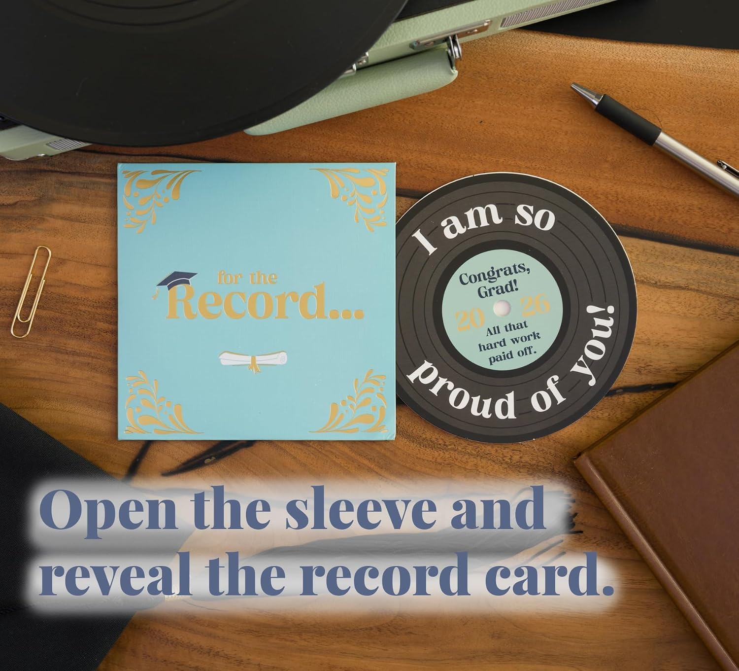 Vinyl Record Graduation Card for High School & College Graduates
