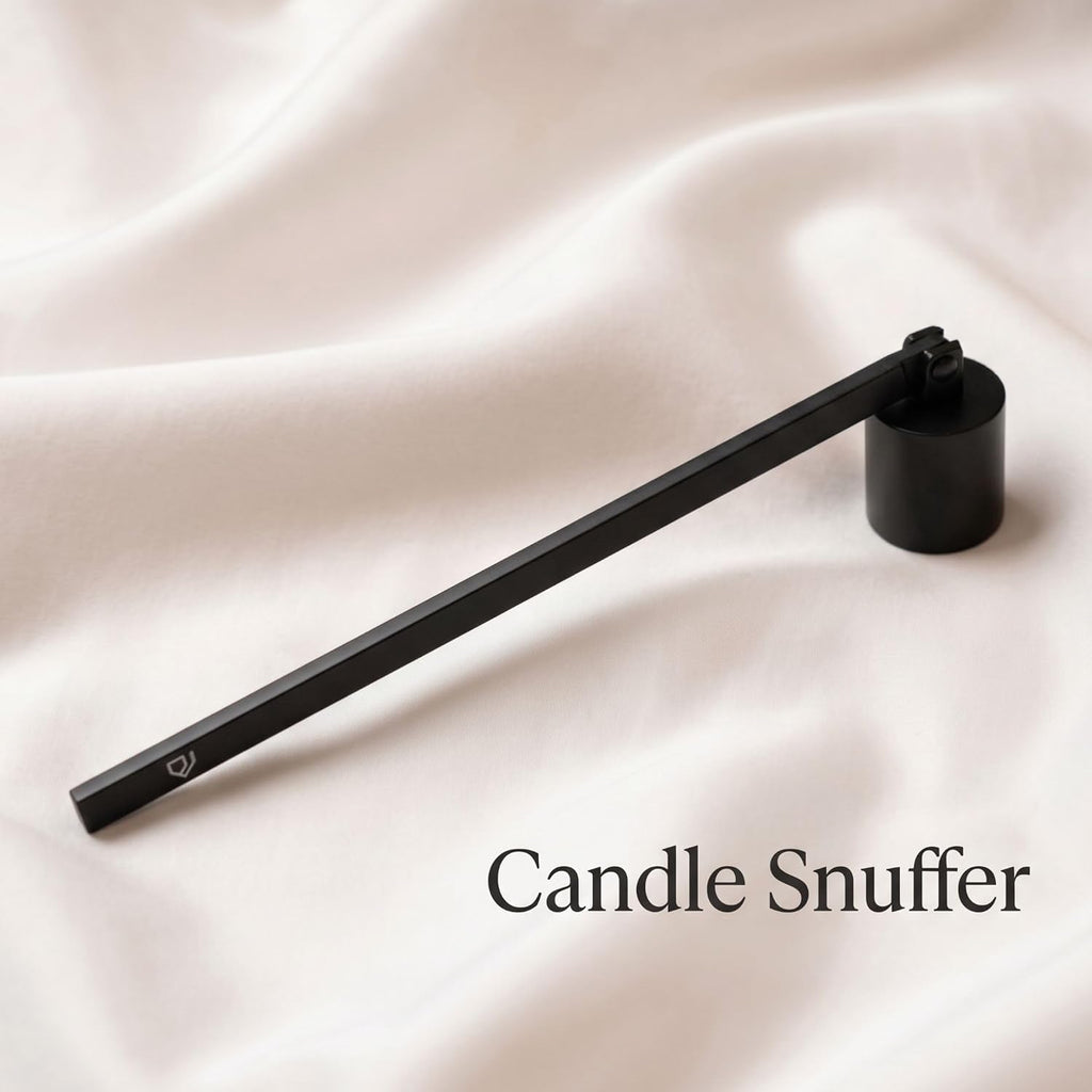 Candle Care & Accessory Set 5-in-1 Wick Trimmer, Snuffer, Wick Dipper, USB Rechargeable Electric Lighter, Acacia Wood Coaster & Metal Tray – Luxury Gift Box for Candle Lovers