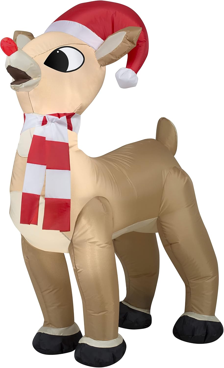 gemmy christmas airblown inflatable standing rudolph w/santa hat, main product view