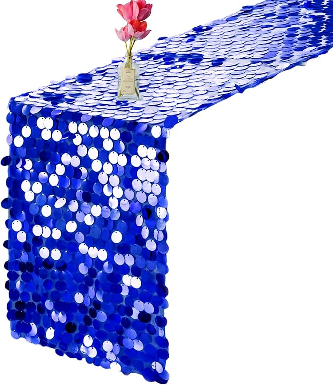VHH Sequin Table Runner 12 x 108 inches Royal Blue Table Runner, Glitter Runner for Party Wedding Birthday, Party Spring Easter Rustic, Birthday Supplies Decorations (1 Pack).