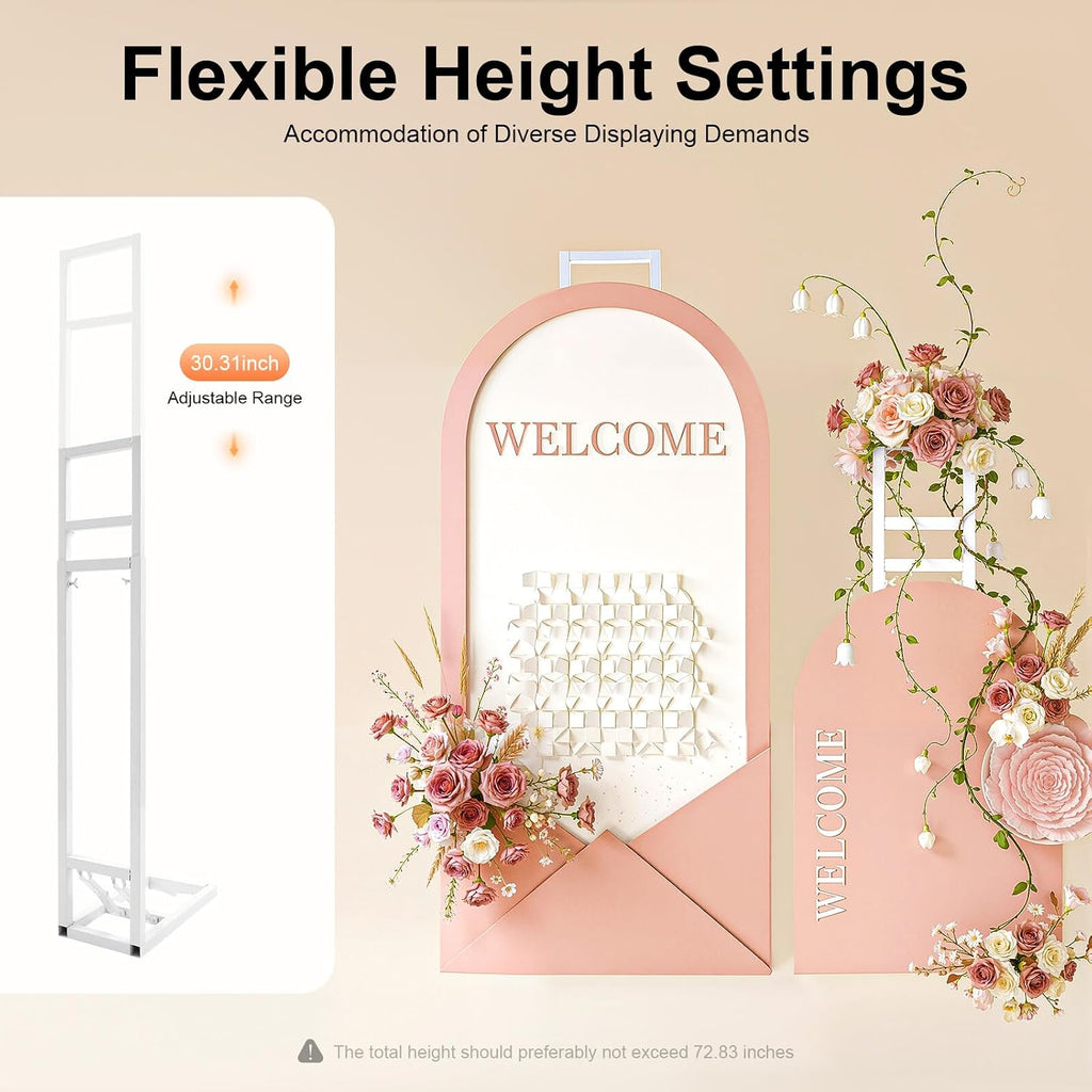 dynami white square wedding backdrop stand,metal arch backdrop, close-up detail