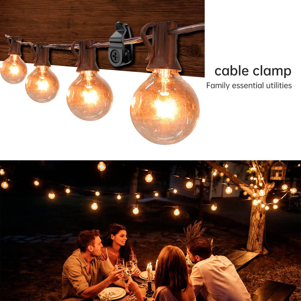 GEZIDEA String Light Hanger Hooks,Screw in Hooks for Hanging Christmas Light,Led Fairy Led Light Clips,Black,50 Pack (Small)