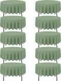 BRILLMAX 10 Pack Sage Green Round Tablecloths 90 Inch - Circle Bulk Linen Polyester Fabric Washable Table Cloth Cover for Wedding Reception Banquet Birthday Party Buffet Restaurant