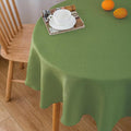 NLMUVW Round Table Cloth 36 Inch, Olive Green Linen Tablecloth Rustic Small Table Cover Water Resistant for Kitchen Dining Coffee