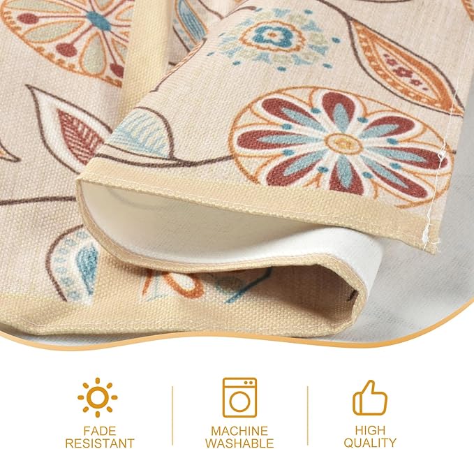 Snycler Table Runner Boho Table Runners Vintage Elegant Farmhouse Table Center Linen Decor for Home Dining Party Entrance (13x108 Inch) Khaki