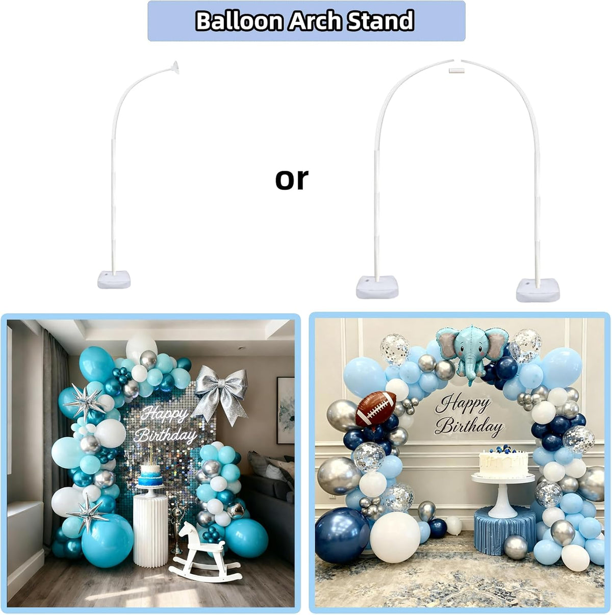 balloon arch stand kit 9ft &5.6ft,heavy duty base showing dimensions