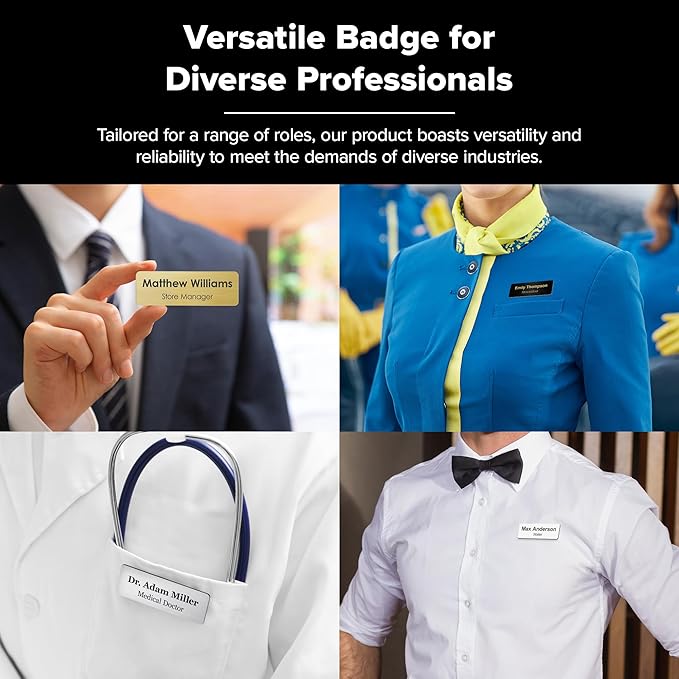 Magnetic Name Tag by My Sign Center - Black and White, Personalized, 1.5x3 Inches, Durable Engravable Impact Material, Made in The USA