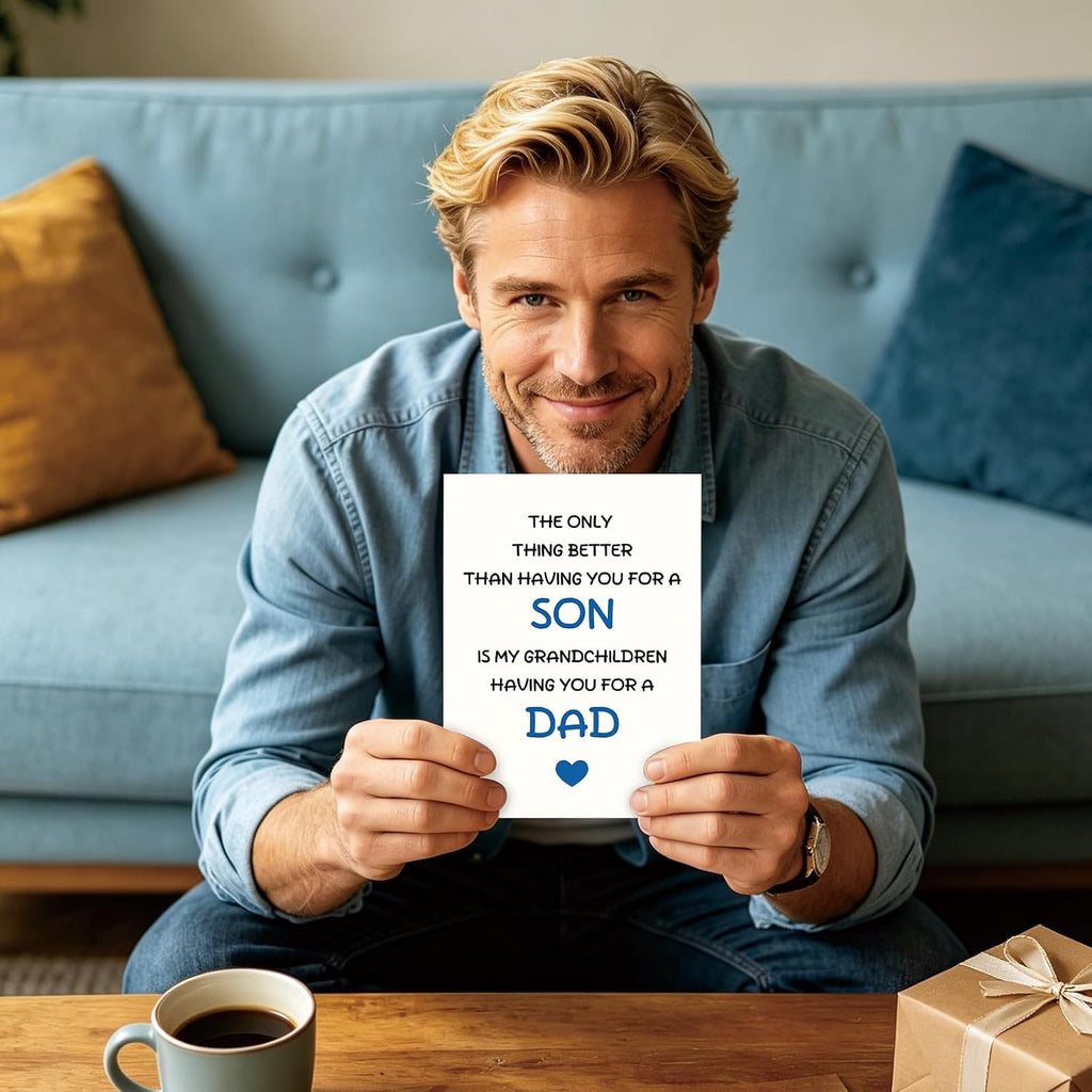Fathers Day Card for Son,Son Father's Day Card from Mom Dad,Father Gift for Men