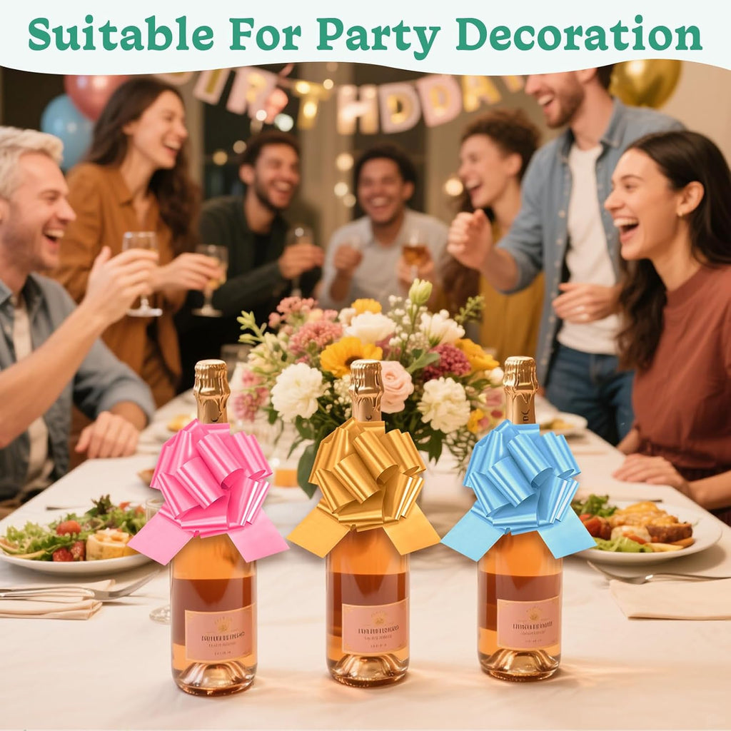 TUXIYA 40PCS 6 Inch Large Pull Bows,20 Colors Bow for Gift Wrapping,Reusable Birthday Ribbon Bow for Wrapping Boxes & Decorative Accents