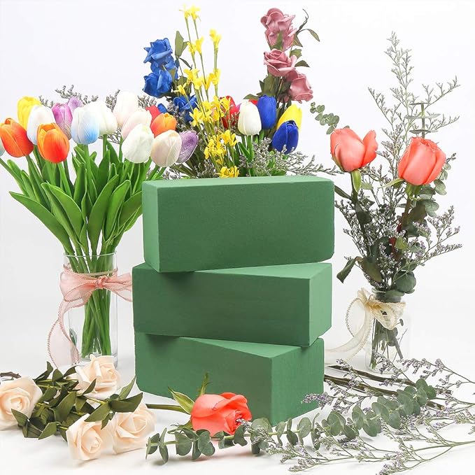 CCINEE Floral Foam Bricks,Florist Foam Green Wet Blocks Supplies for Flower Arrangement DIY Craft,Pack of 10