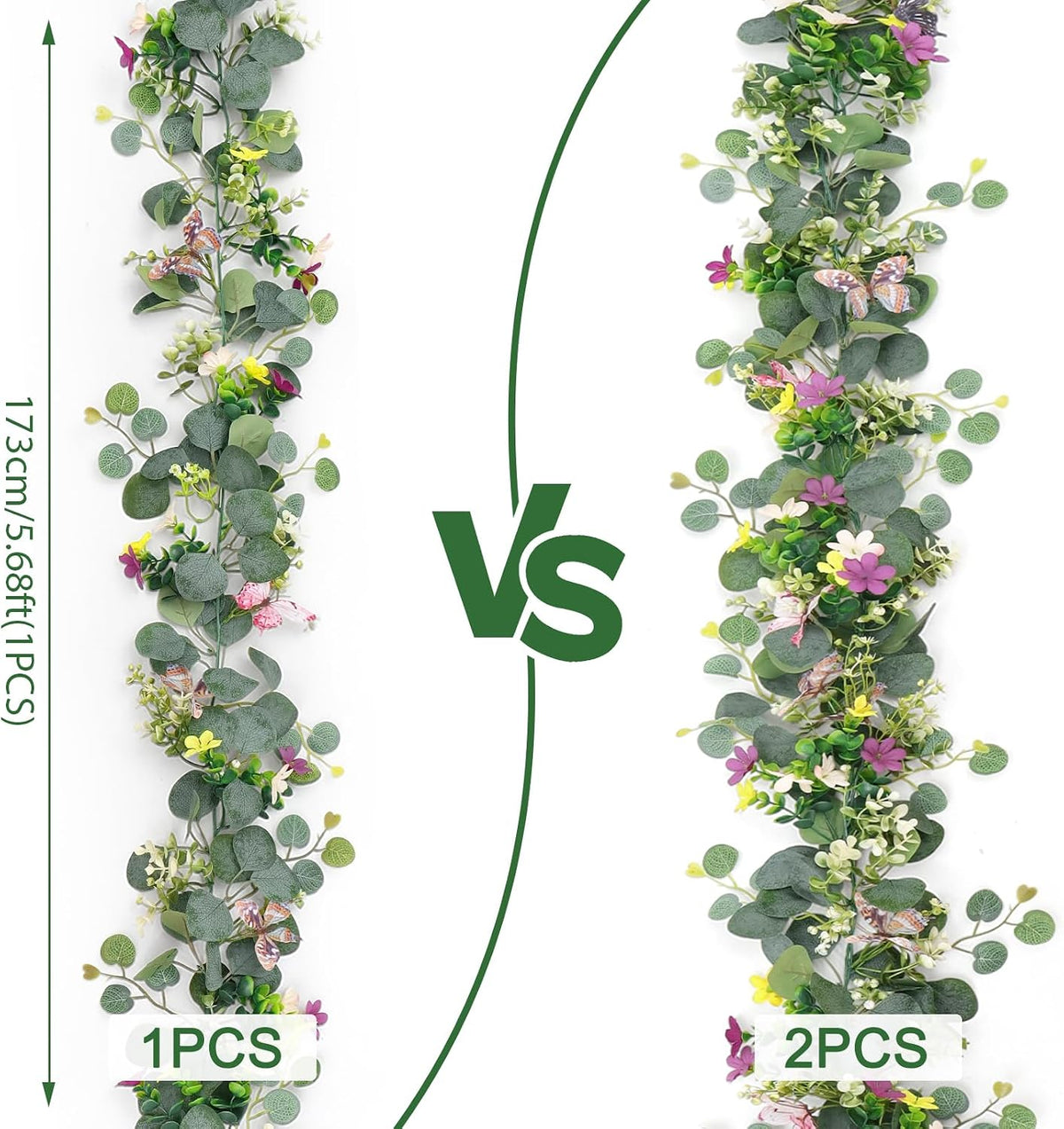 flower garland artificial daisy garlands floral vines 3d, close-up detail