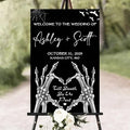 Gothic Halloween Wedding Welcome Sign, Til Death Do Us Part, 4mm Thick Plastic, 12"x18", Ground Stake