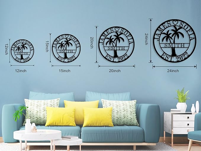 Personalized Metal Palm Tree Sign, Custom Signs Outdoor Palm Tree, Personalized Palm Tree Sign, Metal Palm Anniversary Gift, Palm Tree Metal Wall Art, Custom Metal Sign with Palm Tree
