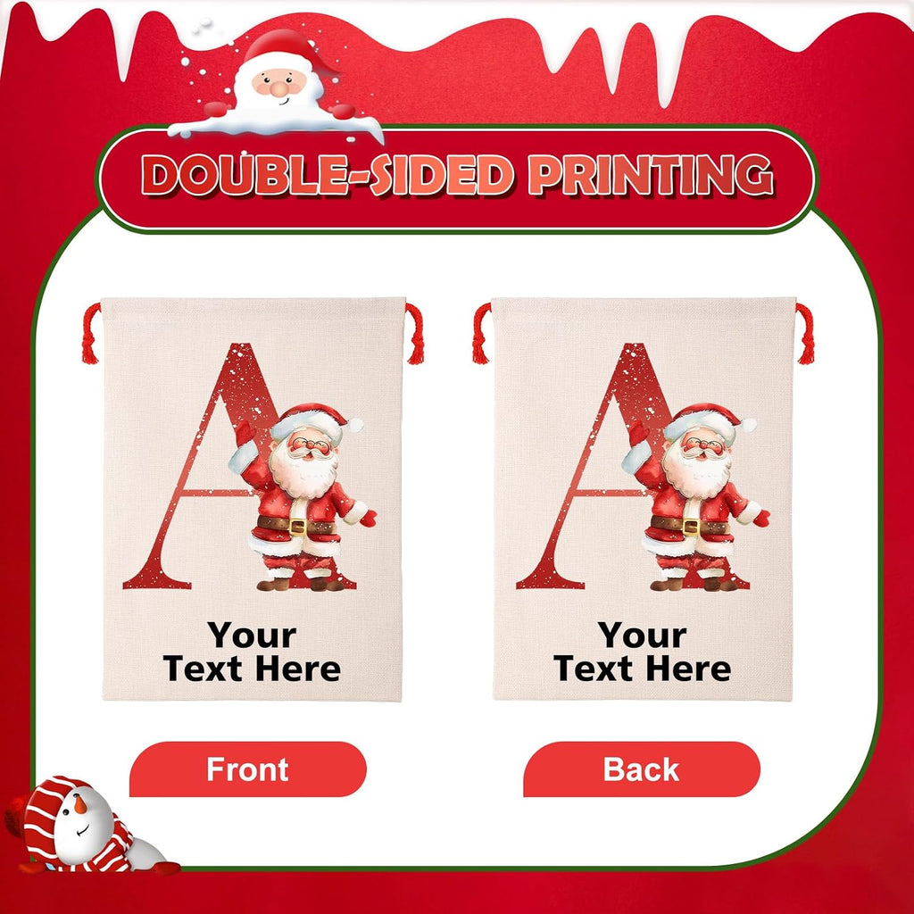 Personalized Santa Sack Custom Christmas Gift Bags for Kids Holiday Presents Sack Bags for Xmas Package Storage