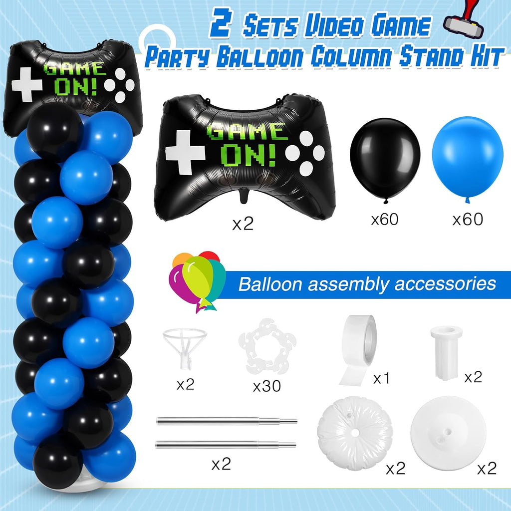 soulchen 2 set video game balloons column stand shown in use
