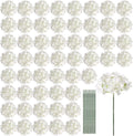 auihiay 64pcs hydrangea artificial flowers bulk, silk white, main product view