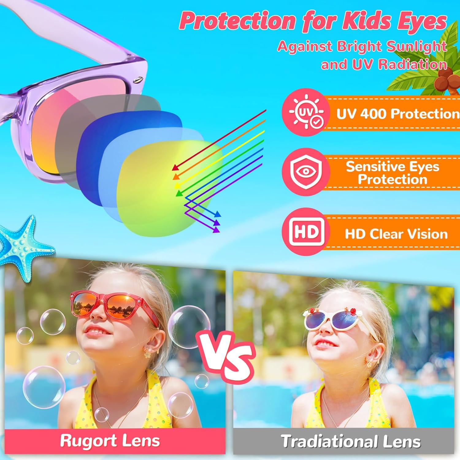 Party Favors Kids Sunglasses Bulk - 16 Packs Neon Sunglasses for Kid Age 3-8, UV400 Protection Party Sunglasses Goodie Bags Stuffers for kids Birthday Party Supply, End of the Year Gifts For Students