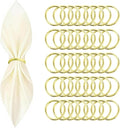40 Pcs Gold Napkin Rings - Metal Napkin Ring(Round) Stainless Steel Napkin Rings for Table Settings Wedding Christmas Party Dinner Table