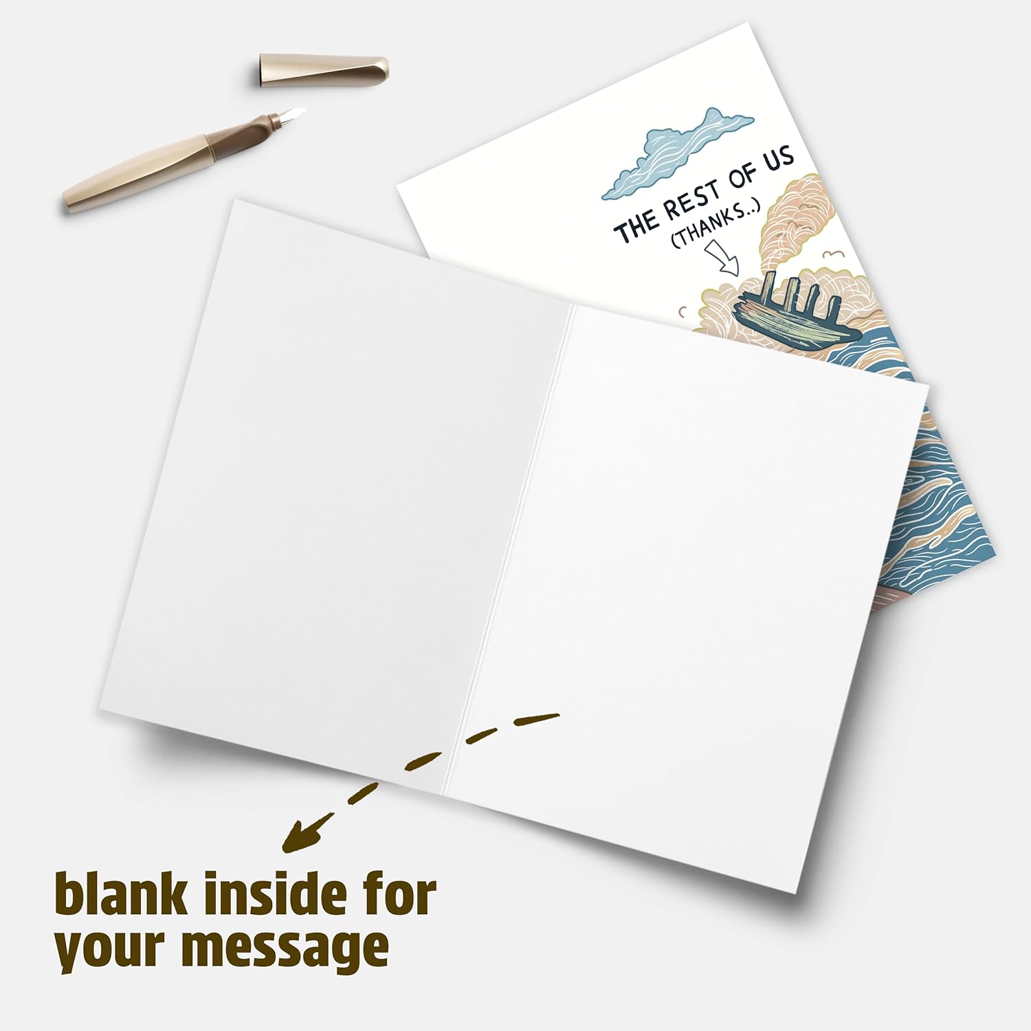 Funny Sinking Ship Card, Goodbye Farewell Cards for Coworker Employee Boss, Sarcastic Retirement or Work Leaving Gift for Him Her, Office Thank You Card