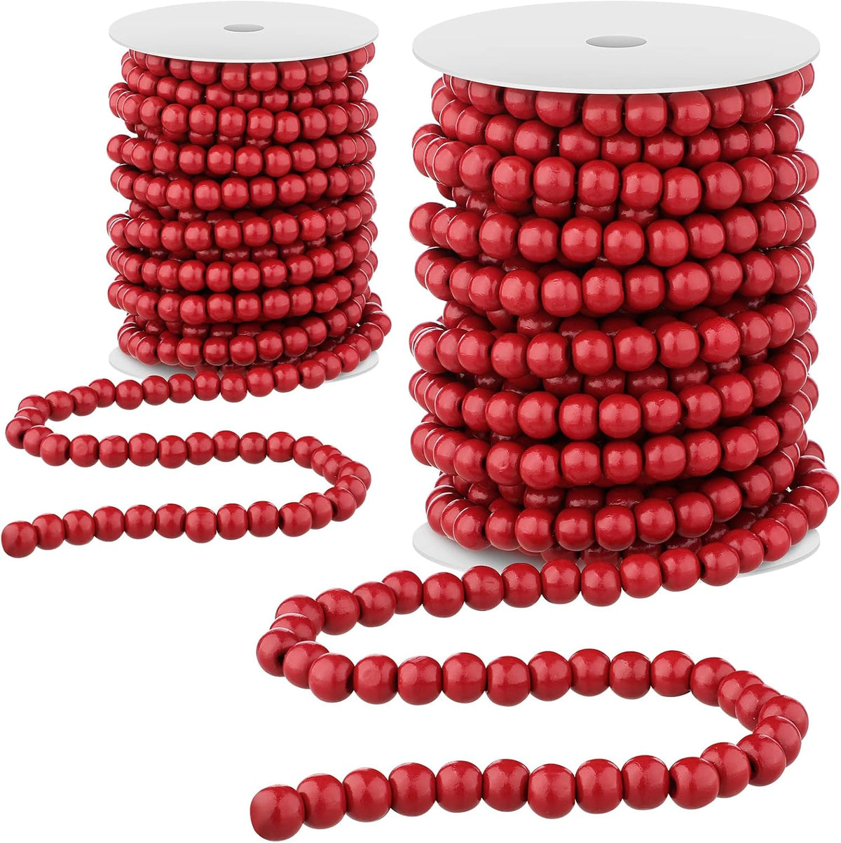 giegxin 2 pcs christmas red wood bead garland, main product view