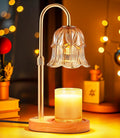 Candle Warmer Lamp Adjustable Timer - Electric Flower Glass Candles Warmers - Height Adjustable Dimmable Vintage Base Modern Wax Candles Top Warmers Wax Melts Birthday Women Mom House Warming Gifts
