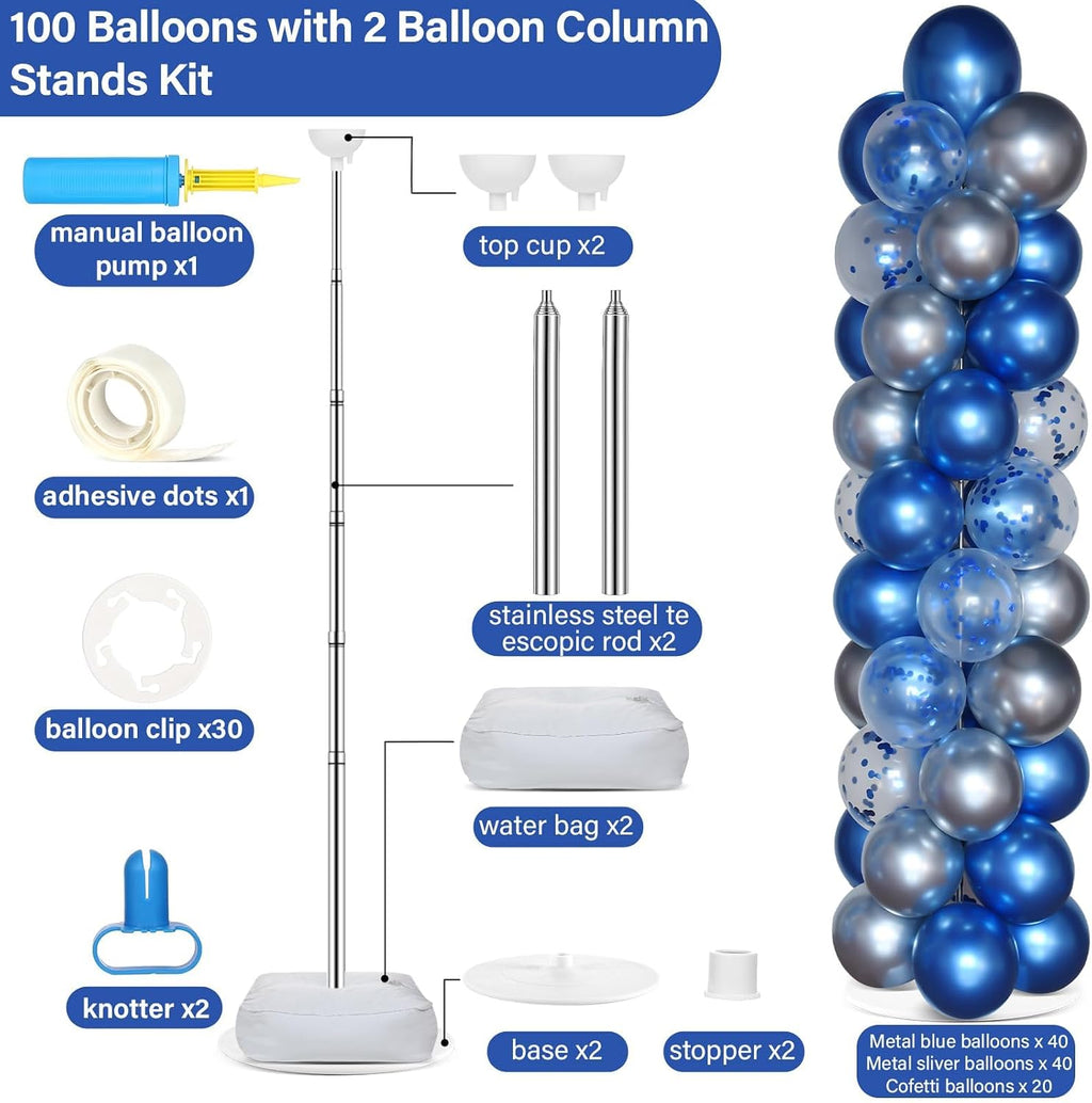 2 sets adjustable balloon column stand kit with shown in use