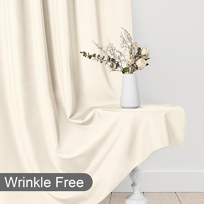 DWCN 10x7 FT Champagne Backdrop Curtains for Parties, Photography Backdrop Drapes with Rod Pockets for Wedding Decorations Stage Birthday Family Gatherings, 2 Panels 5ft x 7ft