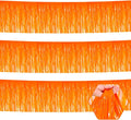3 Pack 10 Long Macaron Orange Metallic Foil Fringe Garland Wall Hanging Tassle Banner, Mother's Day, Easter, Parade Floats, Birthday, Theme Party, Wedding Party Decorations
