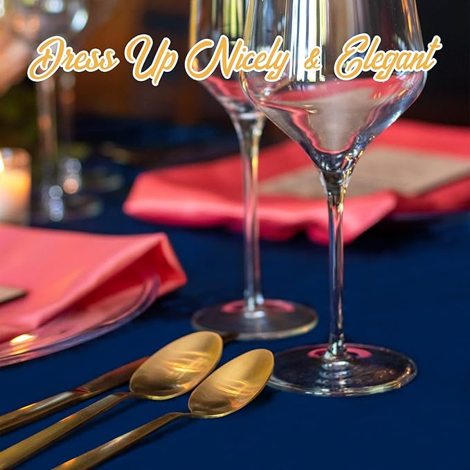 BRILLMAX 4 Pack Navy Blue Round Tablecloths 132 Inch - Circle Bulk Linen Polyester Fabric Washable Table Cloth Cover for Wedding Reception Banquet Birthday Party Buffet Restaurant